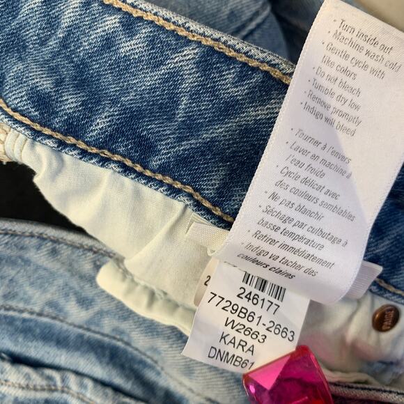 PAIGE Harper Jeans Women Size 26 Blue Kara Wash Wide Leg High Rise Denim - Picture 10 of 11